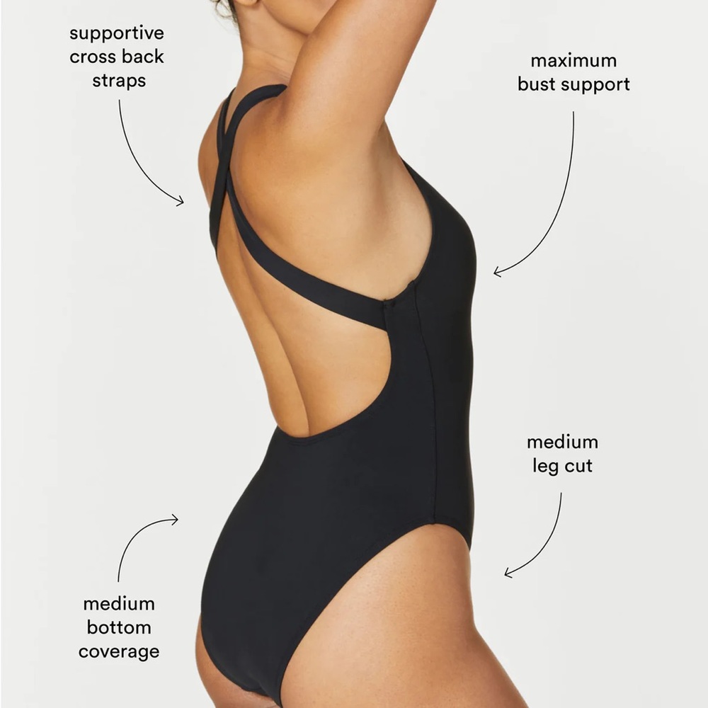 NEW with Tag* Tulum Andie One Piece Swimsuit* Flat Black Classic Medium.
